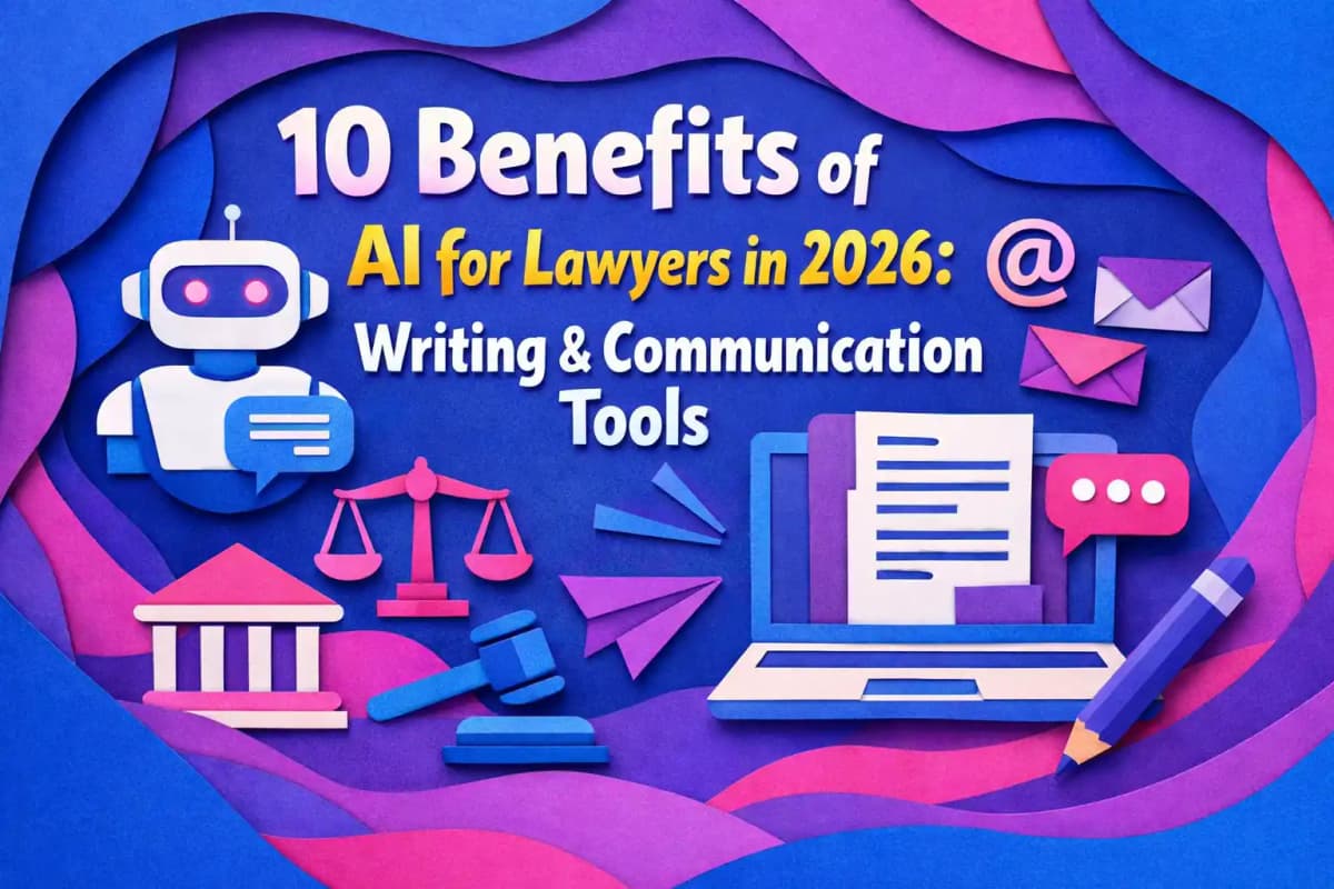 Featured image for article: 10 Benefits of AI for Lawyers in 2026: Writing & Communication Tools