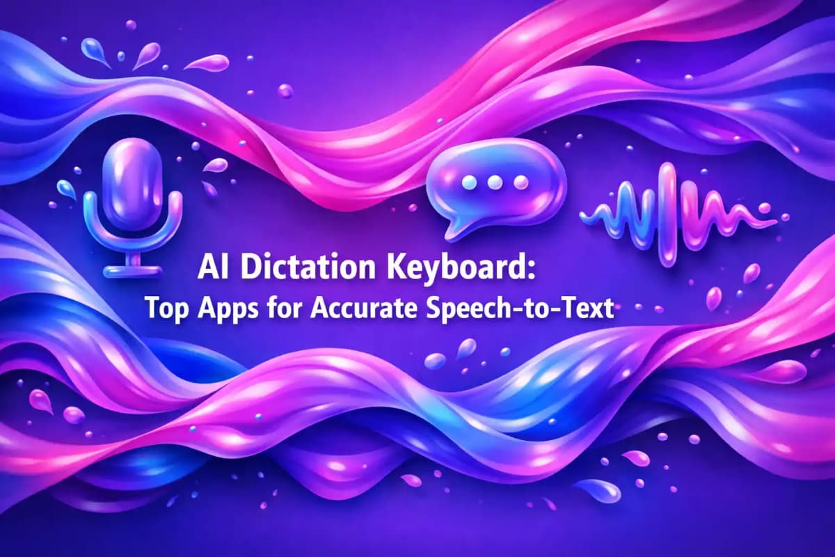 Featured image for article: AI Dictation Keyboard: Top Apps for Accurate Speech-to-Text