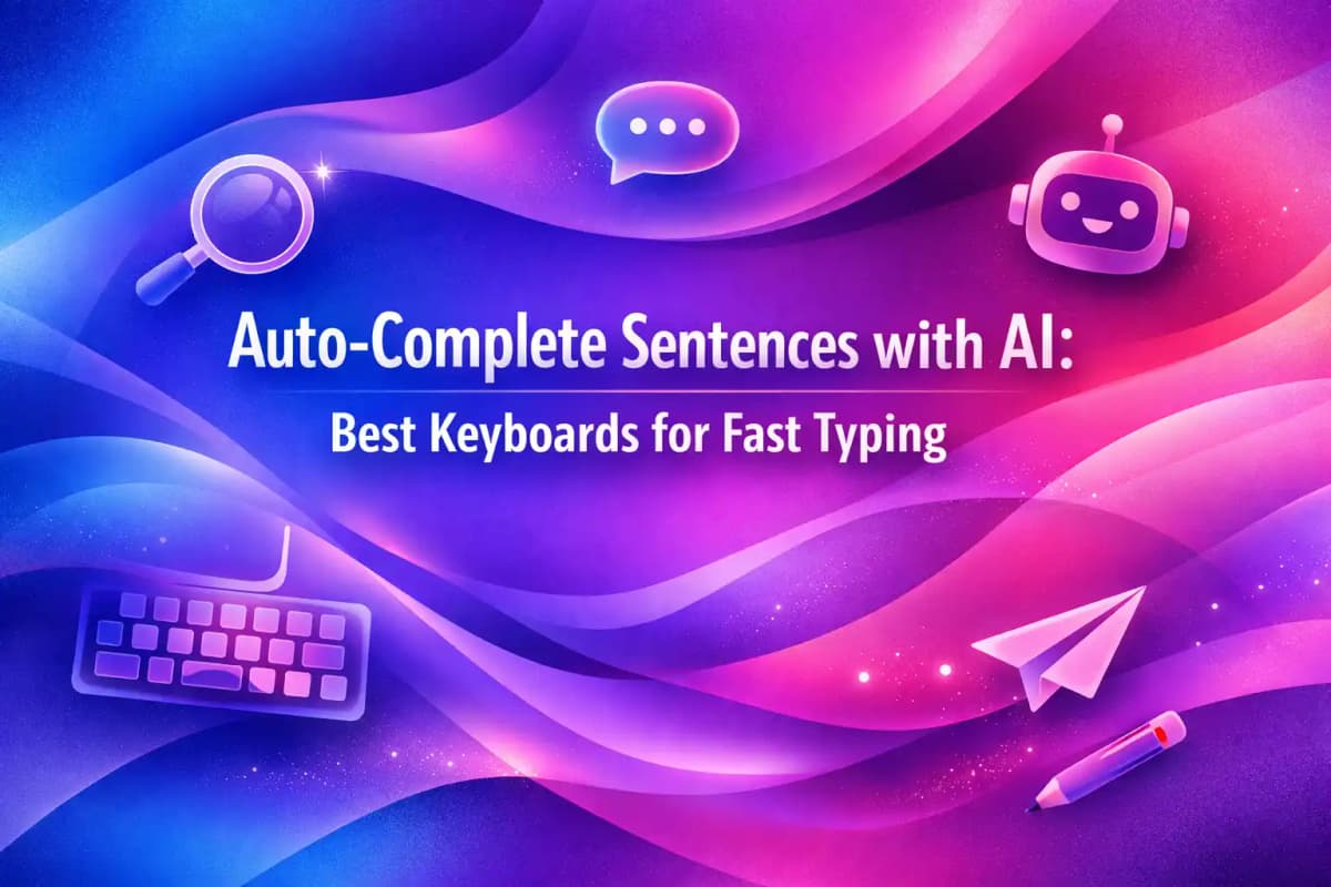 Featured image for article: Auto-Complete Sentences with AI: Best Keyboards for Fast Typing