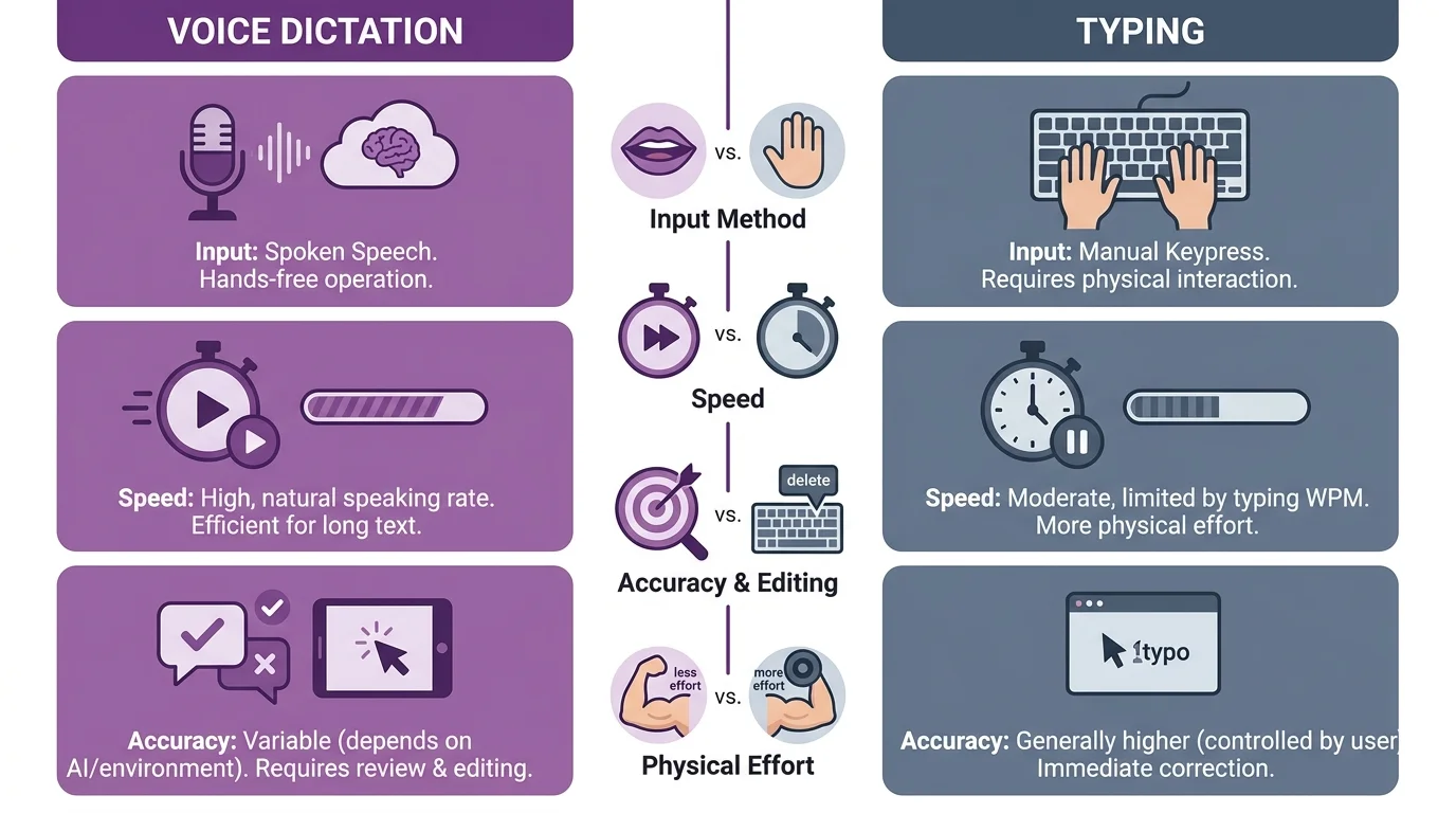 Comparison of voice dictation versus typing for nursing charting tasks