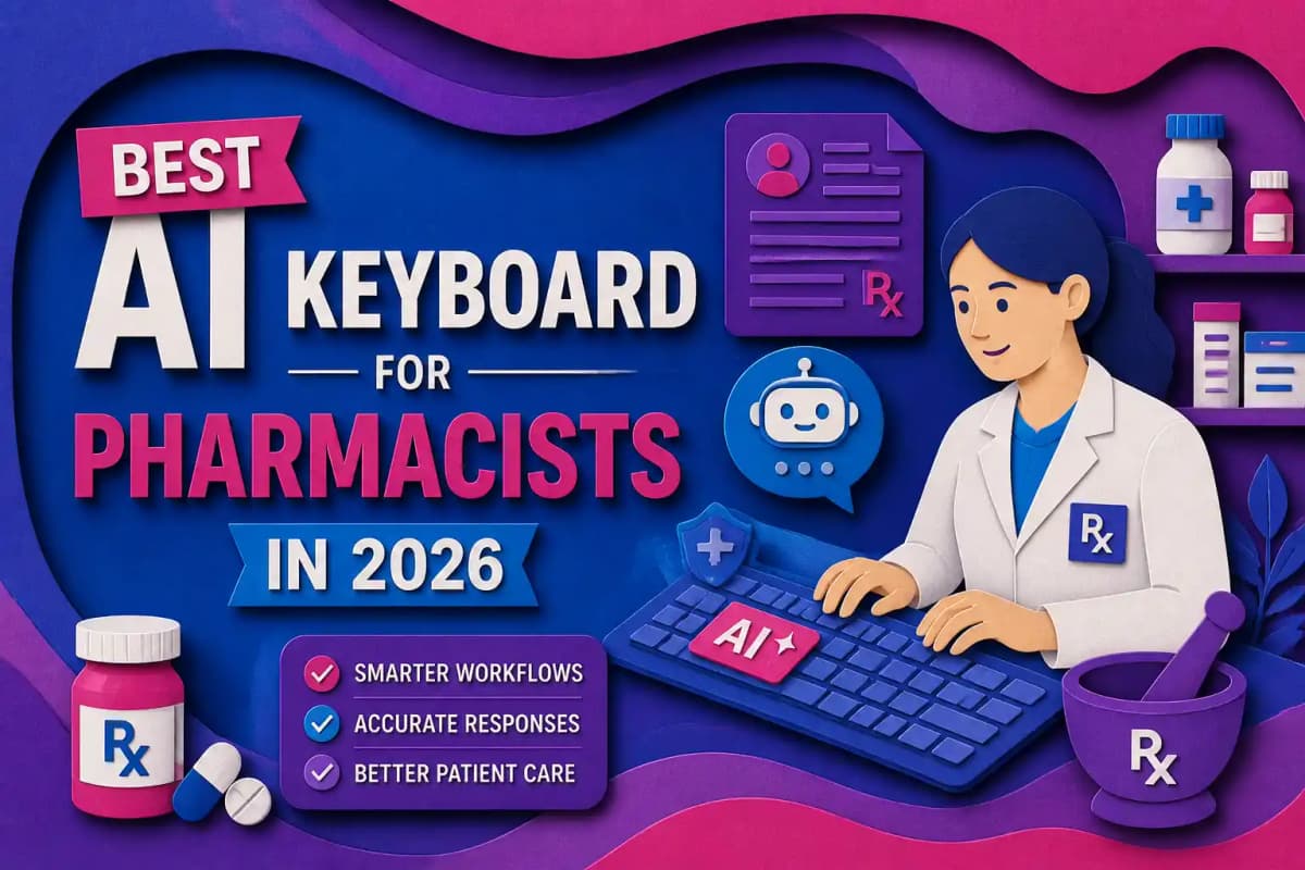CleverType Blog Post Thumbnail: Best AI Keyboard for Pharmacists in 2026 Featured image for article: Best AI Keyboard for Pharmacists in 2026