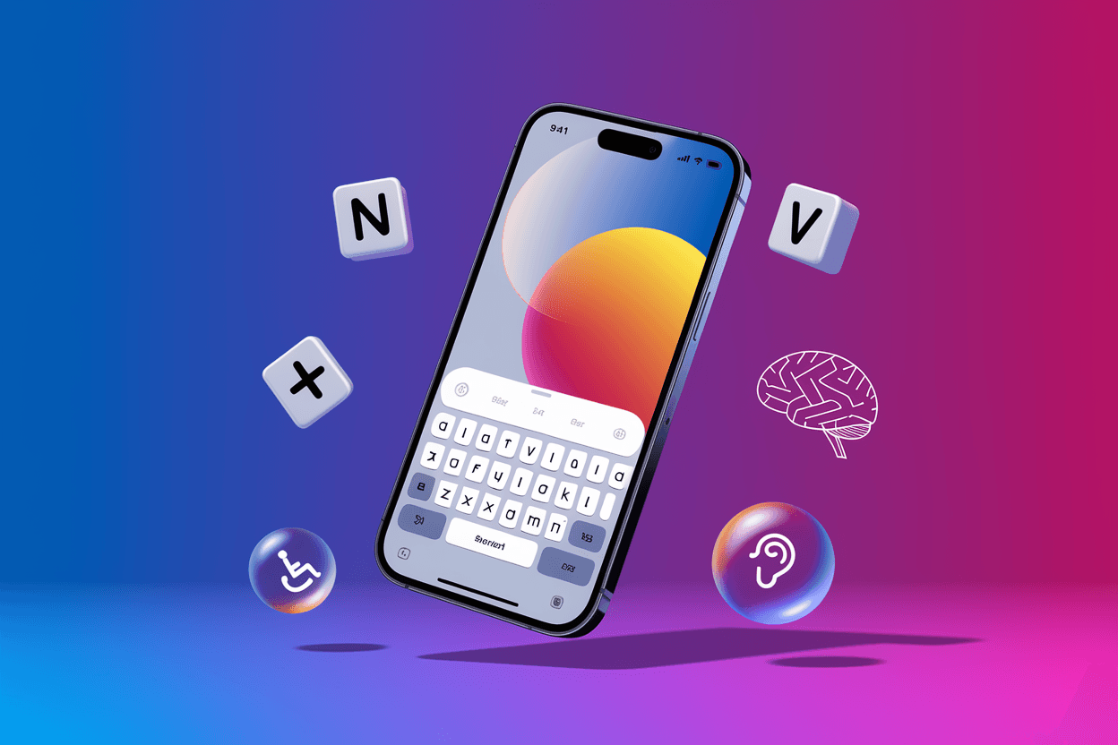 Dyslexia-friendly keyboard with distinctive keys and color coding