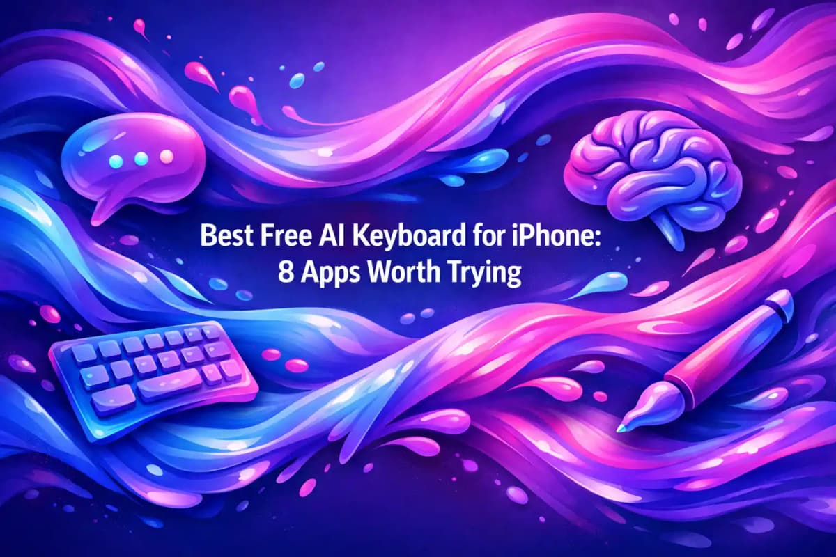 Featured image for article: Best Free AI Keyboard for iPhone: 8 Apps Worth Trying
