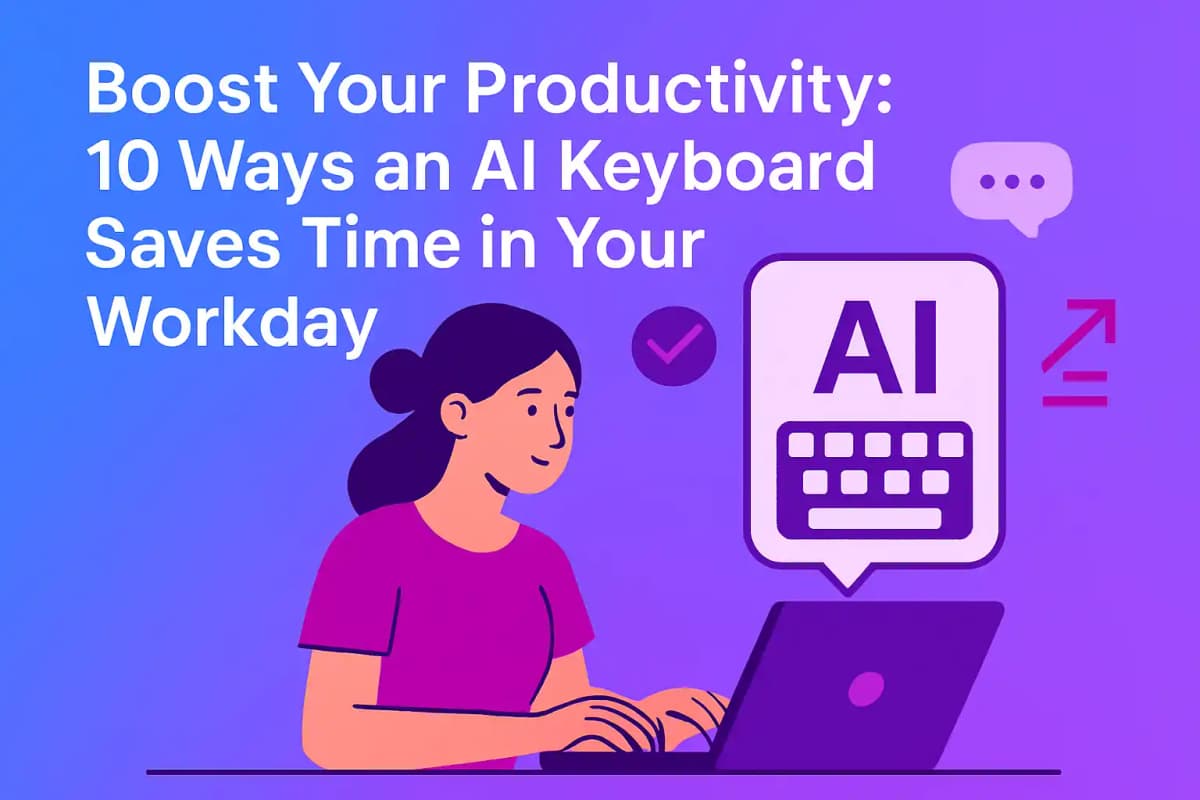 Featured image for article: Boost Your Productivity: 10 Ways an AI Keyboard Saves Time in Your Workday