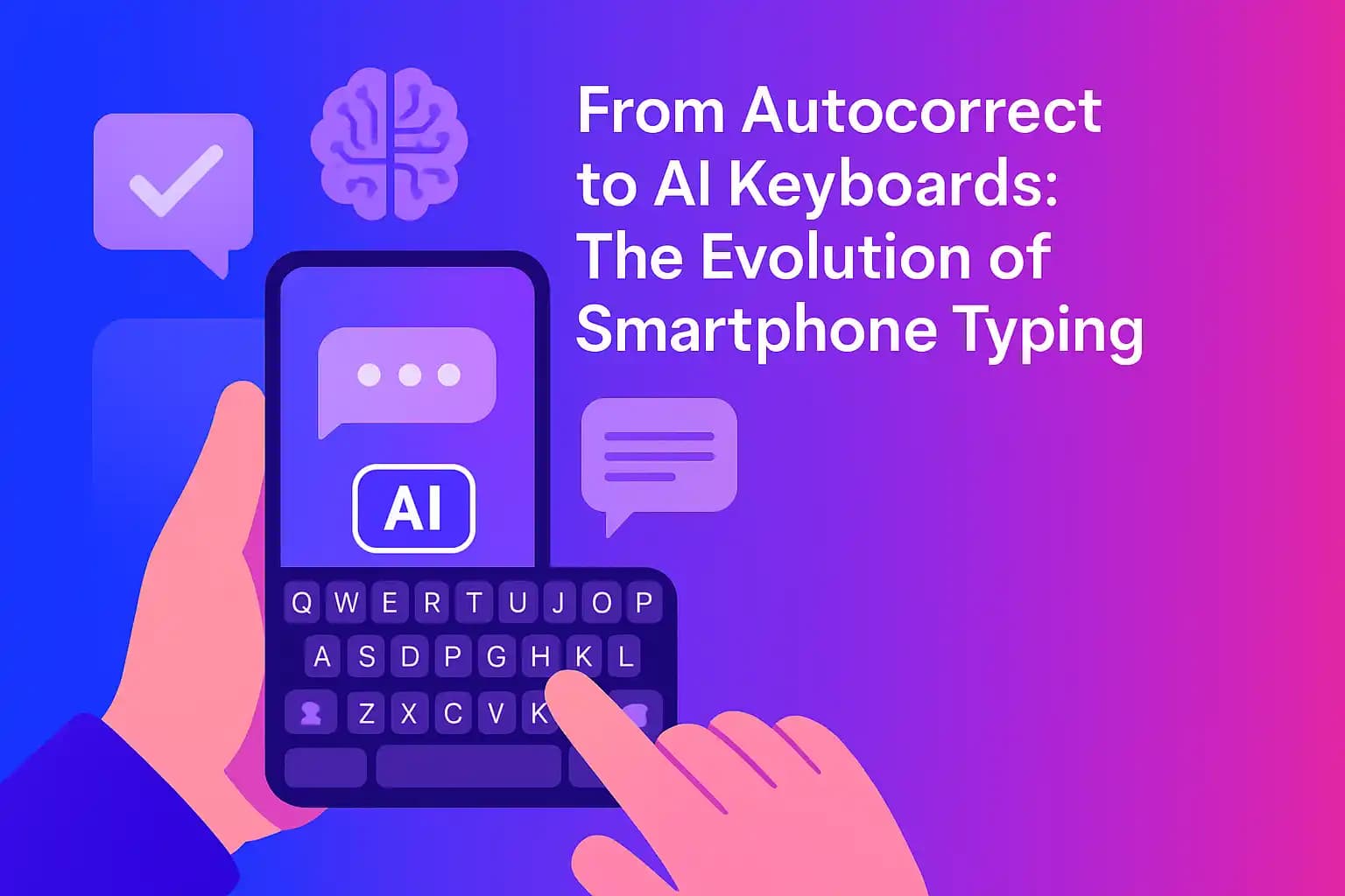 Evolution of smartphone typing from T9 to AI keyboards showing the progression of mobile text input technology