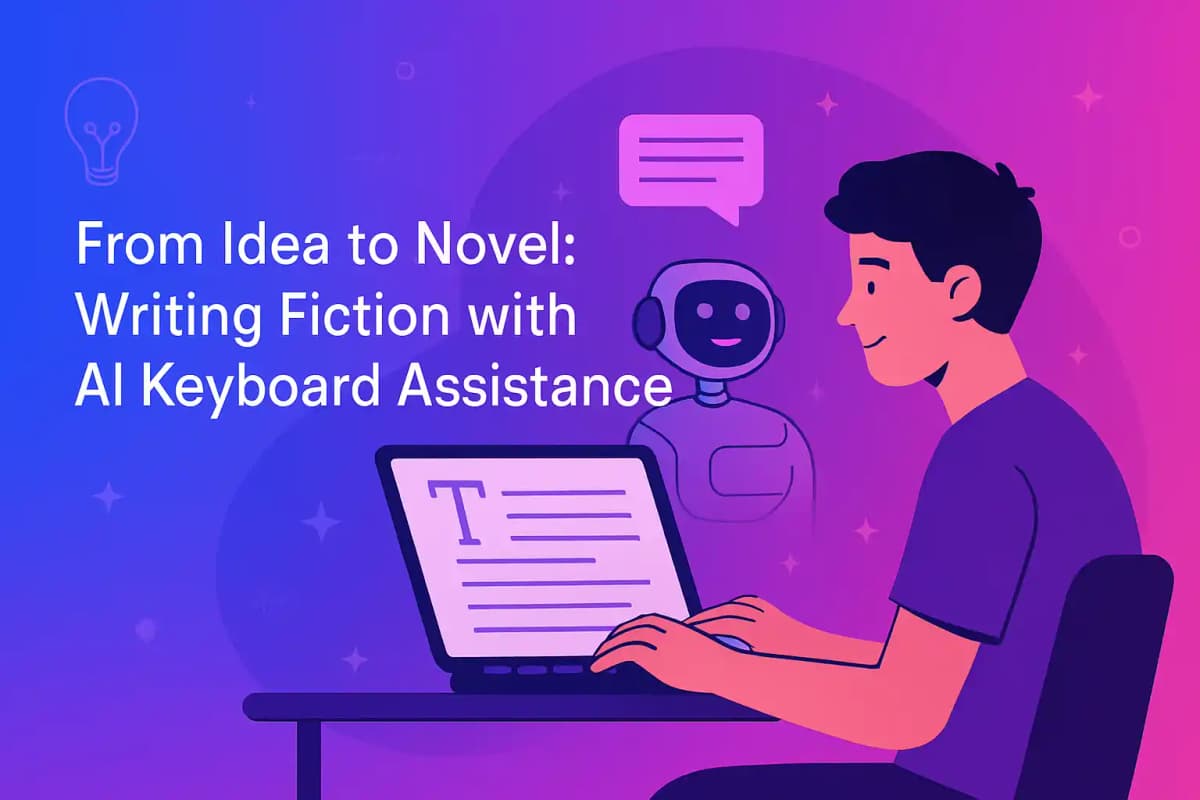 Featured image for article: From Idea to Novel: Writing Fiction with AI Keyboard Assistance