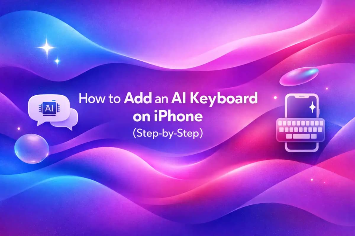 Featured image for article: How to Add an AI Keyboard on iPhone (Step-by-Step)