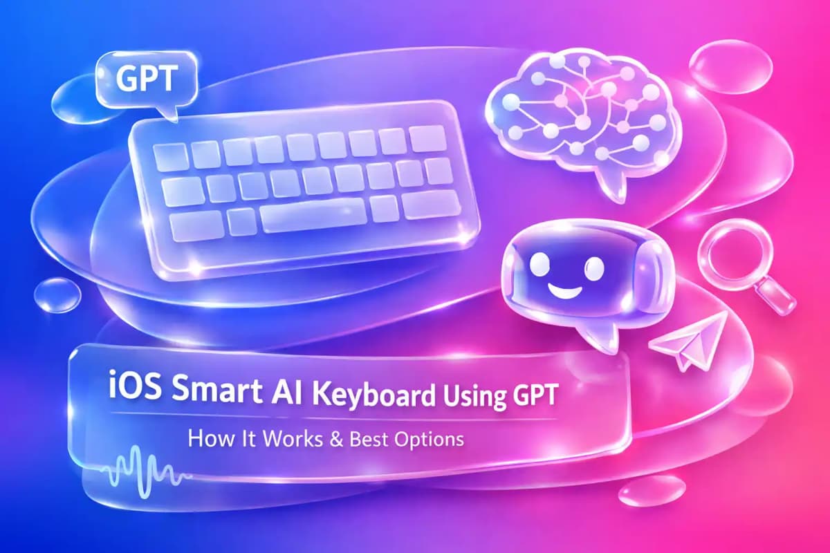 Featured image for article: iOS Smart AI Keyboard Using GPT: How It Works & Best Options