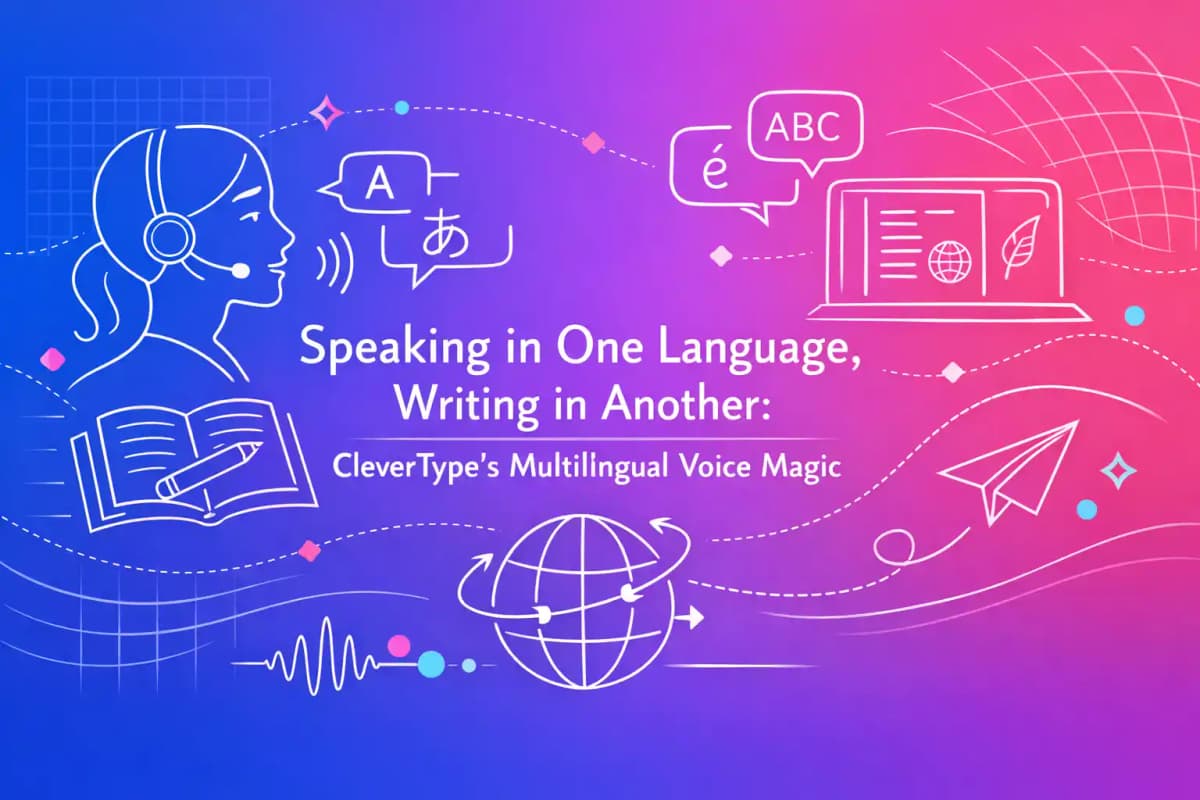 Featured image for article: Speaking in One Language, Writing in Another: CleverType's Multilingual Voice Magic