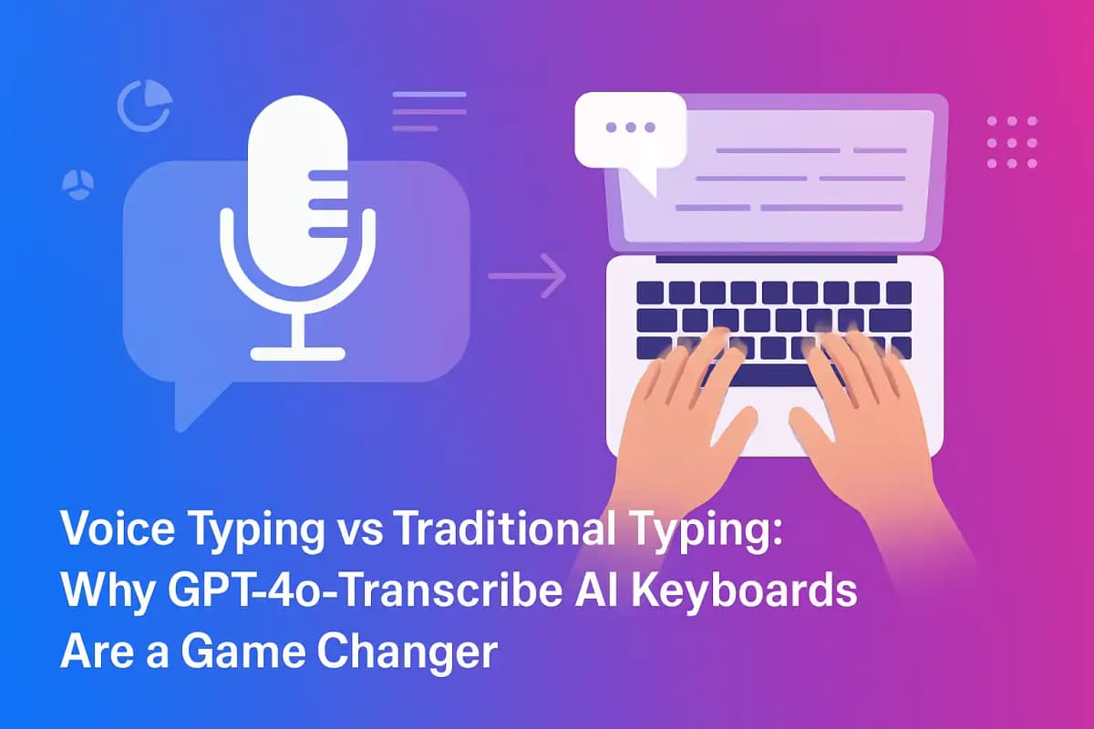 Featured image for article: Voice Typing vs Traditional Typing: Why GPT‑4o‑Transcribe AI Keyboards Are a Game Changer