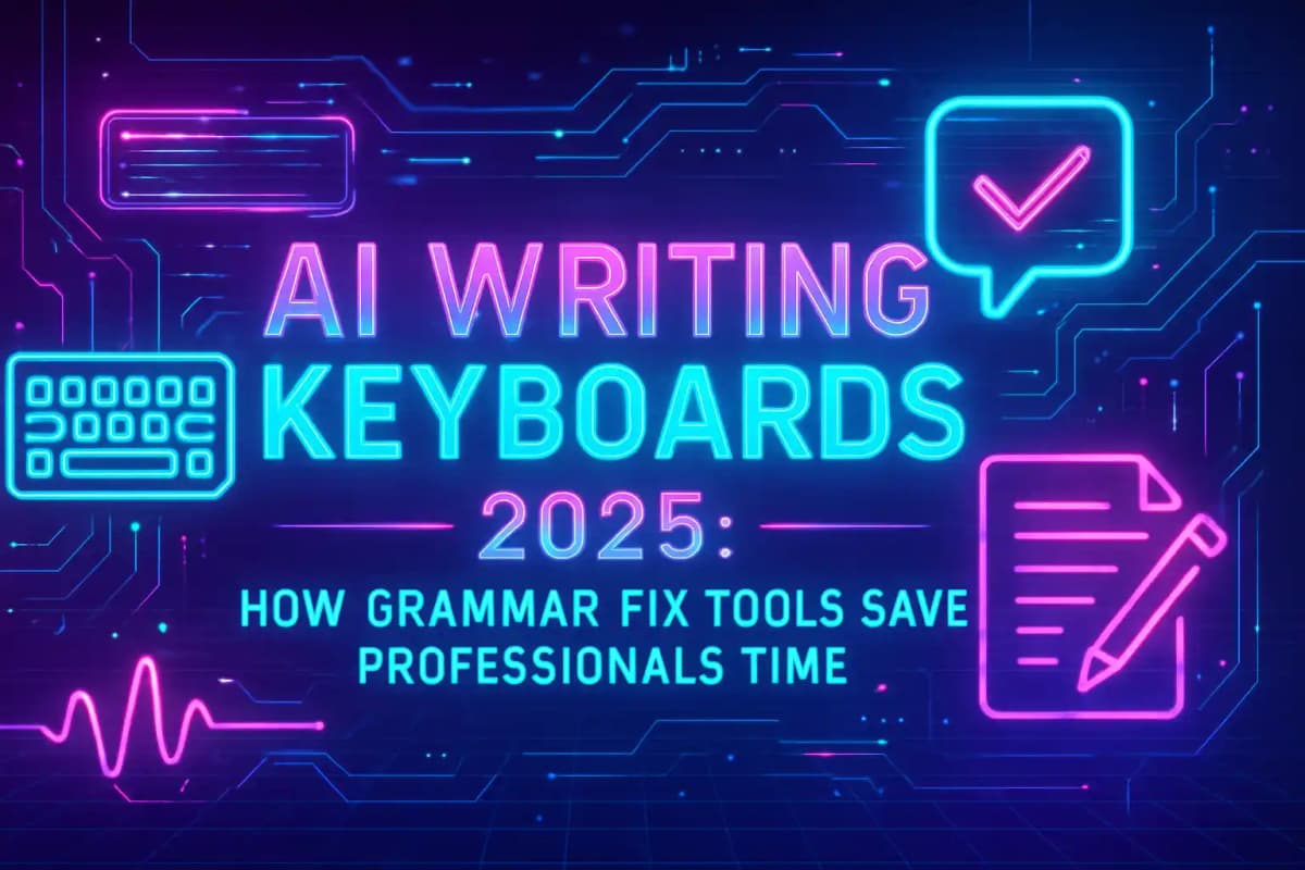 CleverType Blog Post Thumbnail: AI Writing Keyboards 2025: How Grammar Fix Tools Save Professionals Time Featured image for article: AI Writing Keyboards 2025: How Grammar Fix Tools Save Professionals Time