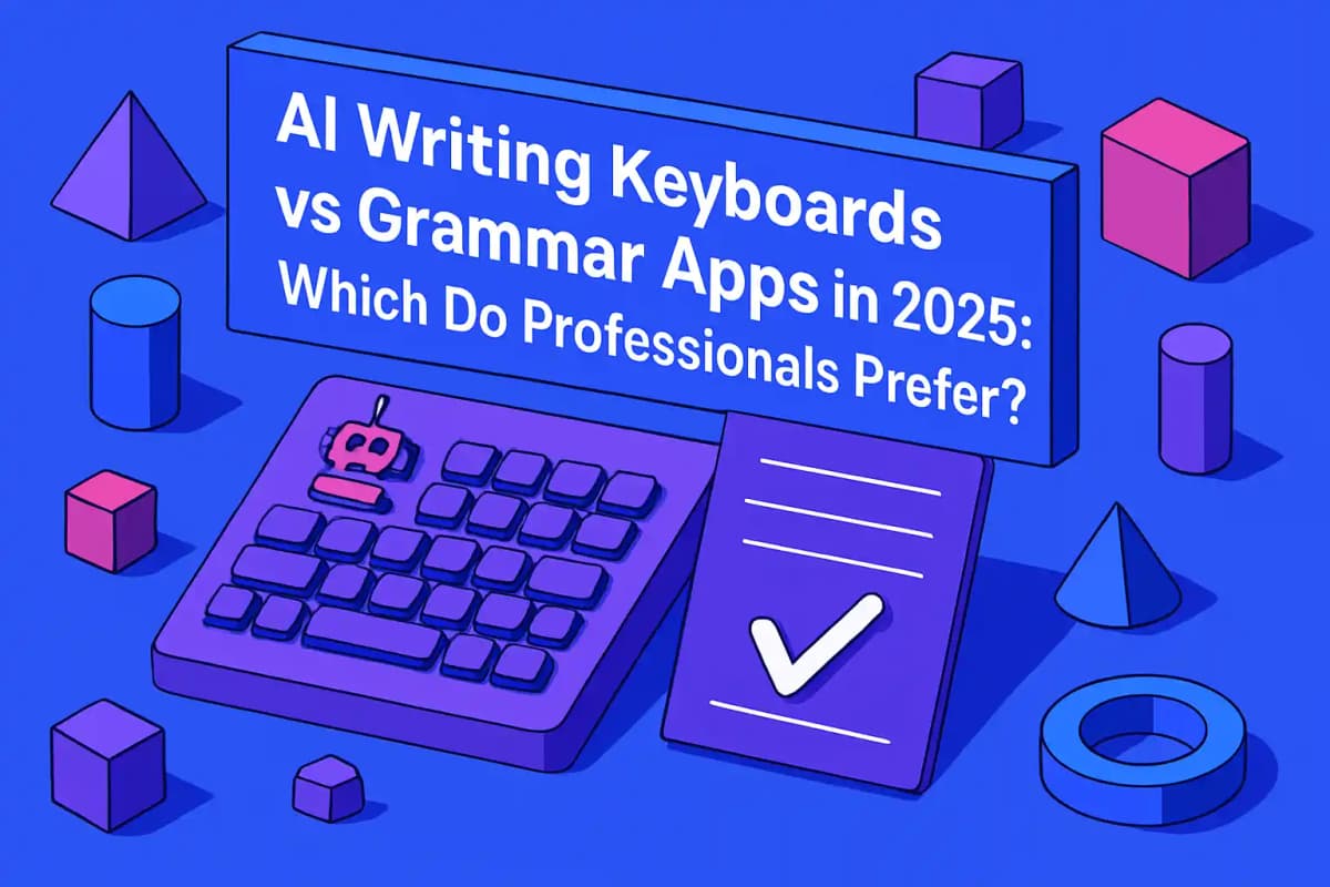 CleverType Blog Post Thumbnail: AI Writing Keyboards vs Grammar Apps in 2025: Which Do Professionals Prefer? Featured image for article: AI Writing Keyboards vs Grammar Apps in 2025: Which Do Professionals Prefer?