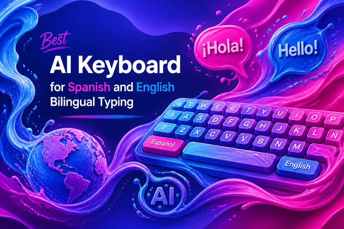 CleverType Blog Post Thumbnail: Best AI Keyboard for Spanish and English Bilingual Typing Featured image for article: Best AI Keyboard for Spanish and English Bilingual Typing