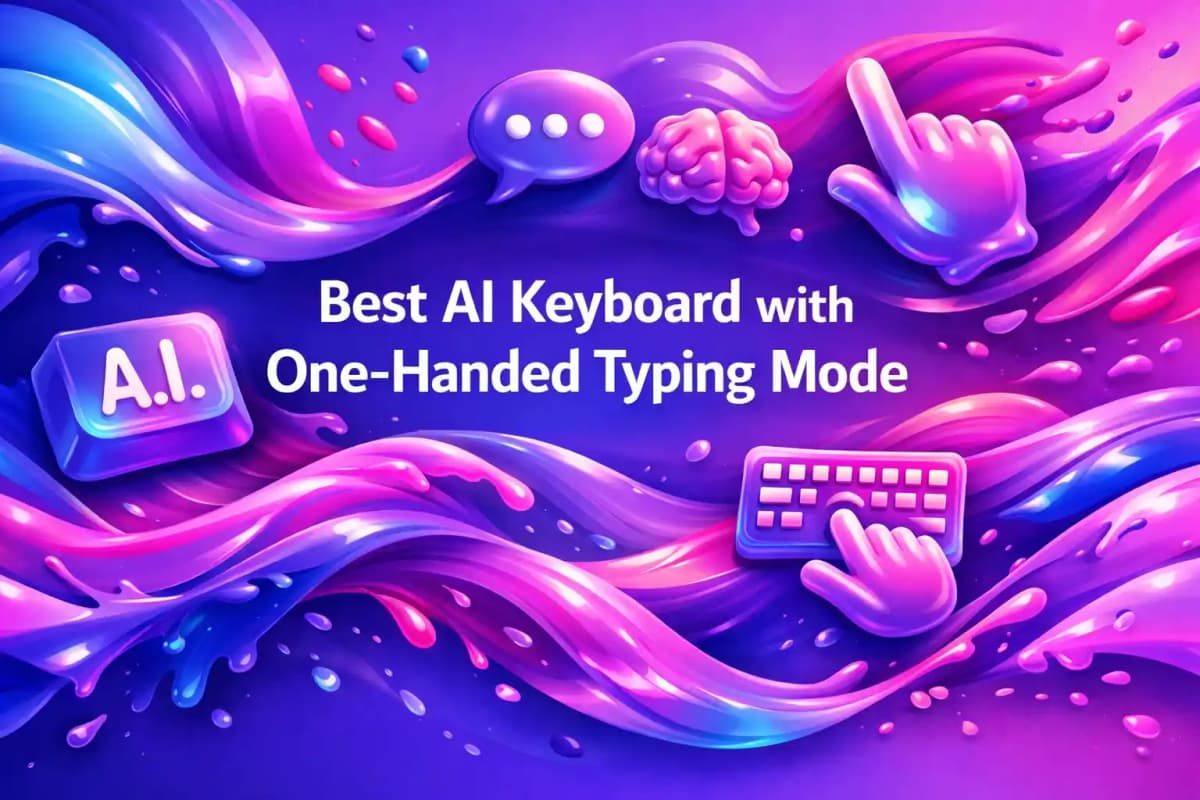 CleverType Blog Post Thumbnail: Best AI Keyboard with One-Handed Typing Mode Featured image for article: Best AI Keyboard with One-Handed Typing Mode