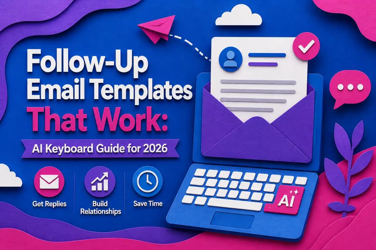 CleverType Blog Post Thumbnail: Follow-Up Email Templates That Work: AI Keyboard Guide for 2026 Featured image for article: Follow-Up Email Templates That Work: AI Keyboard Guide for 2026