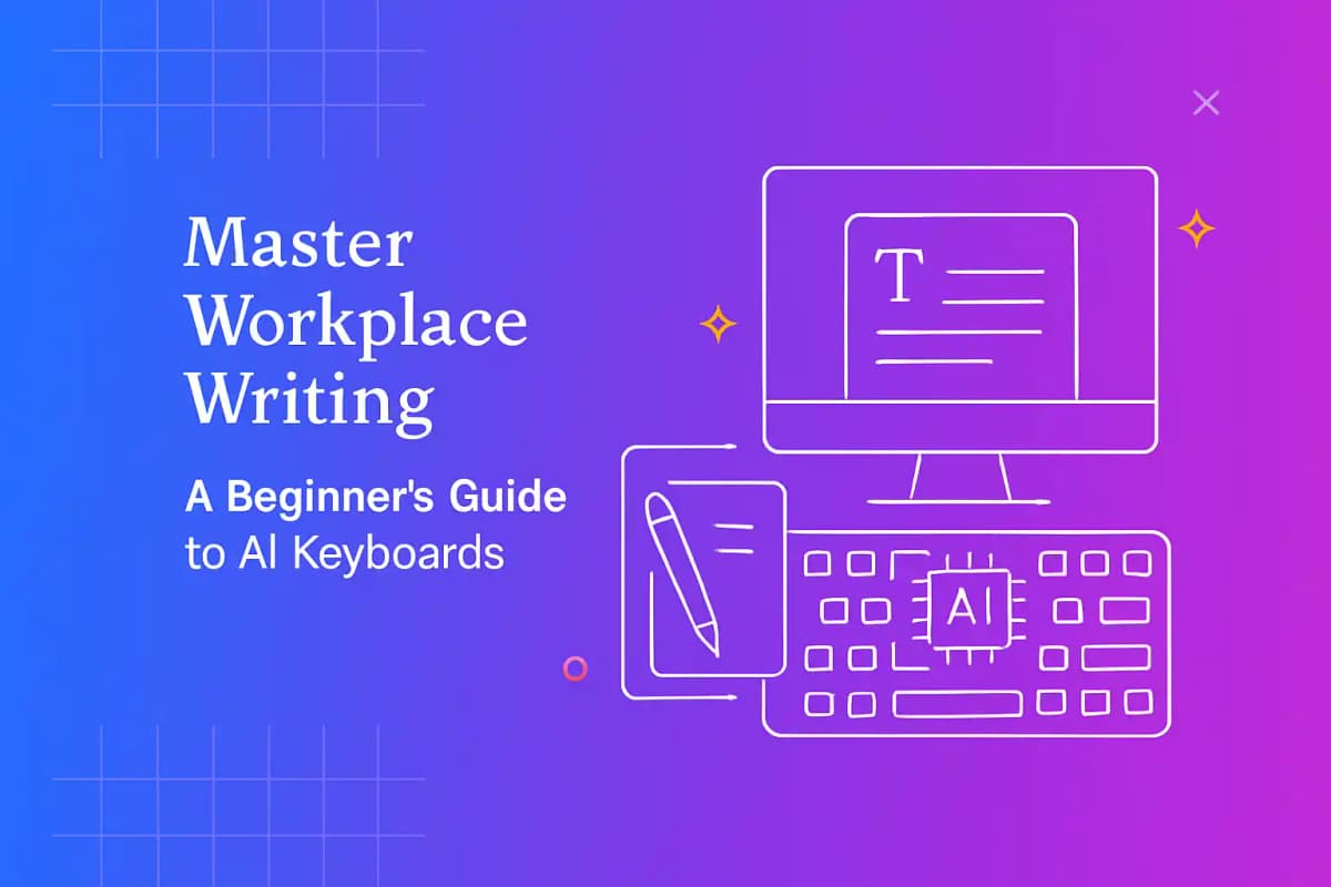 CleverType Blog Post Thumbnail: Master Workplace Writing: A Beginner's Guide to AI Keyboards Featured image for article: Master Workplace Writing: A Beginner's Guide to AI Keyboards