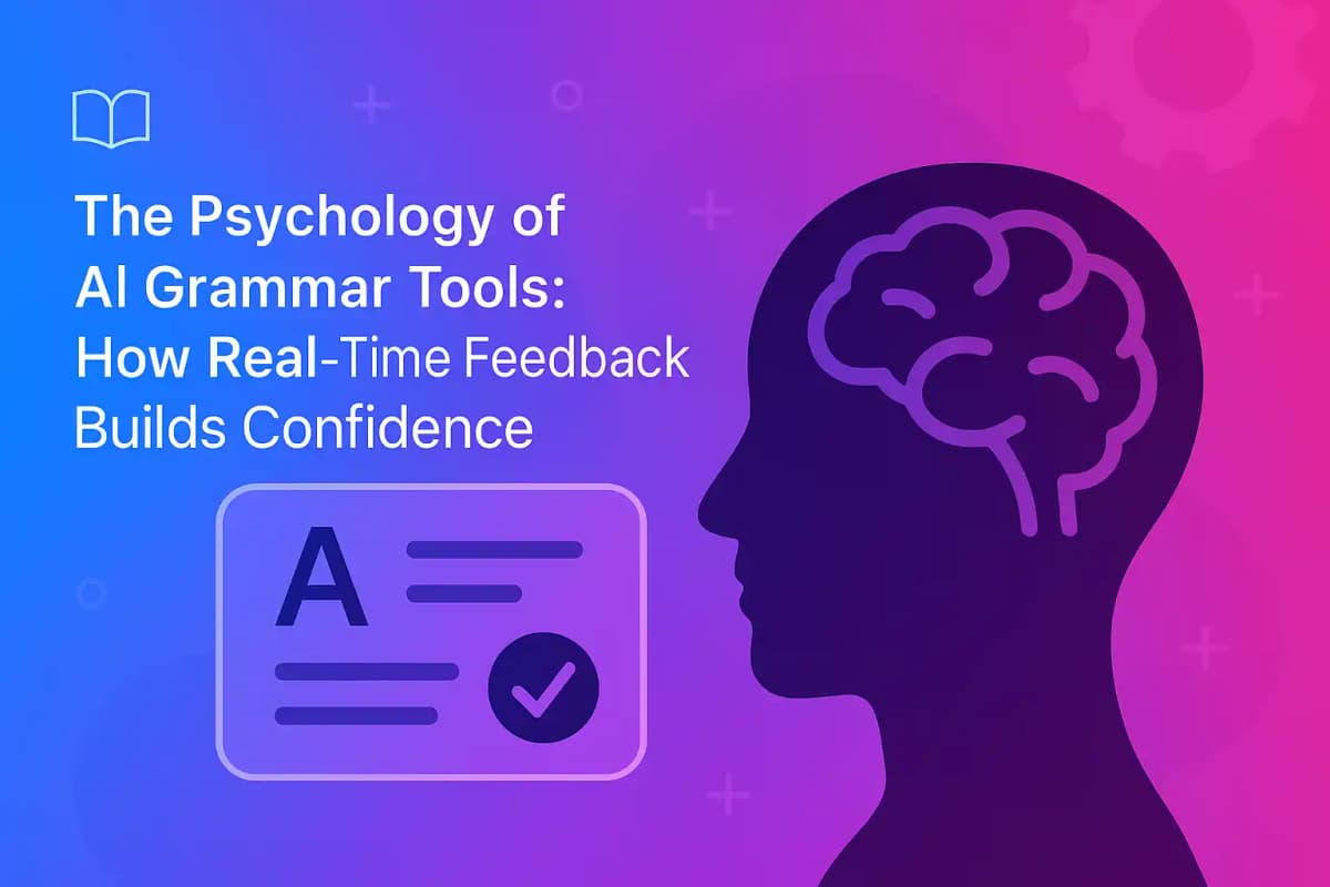 CleverType Blog Post Thumbnail: The Psychology of AI Grammar Tools: How Real‑Time Feedback Builds Confidence Featured image for article: The Psychology of AI Grammar Tools: How Real‑Time Feedback Builds Confidence